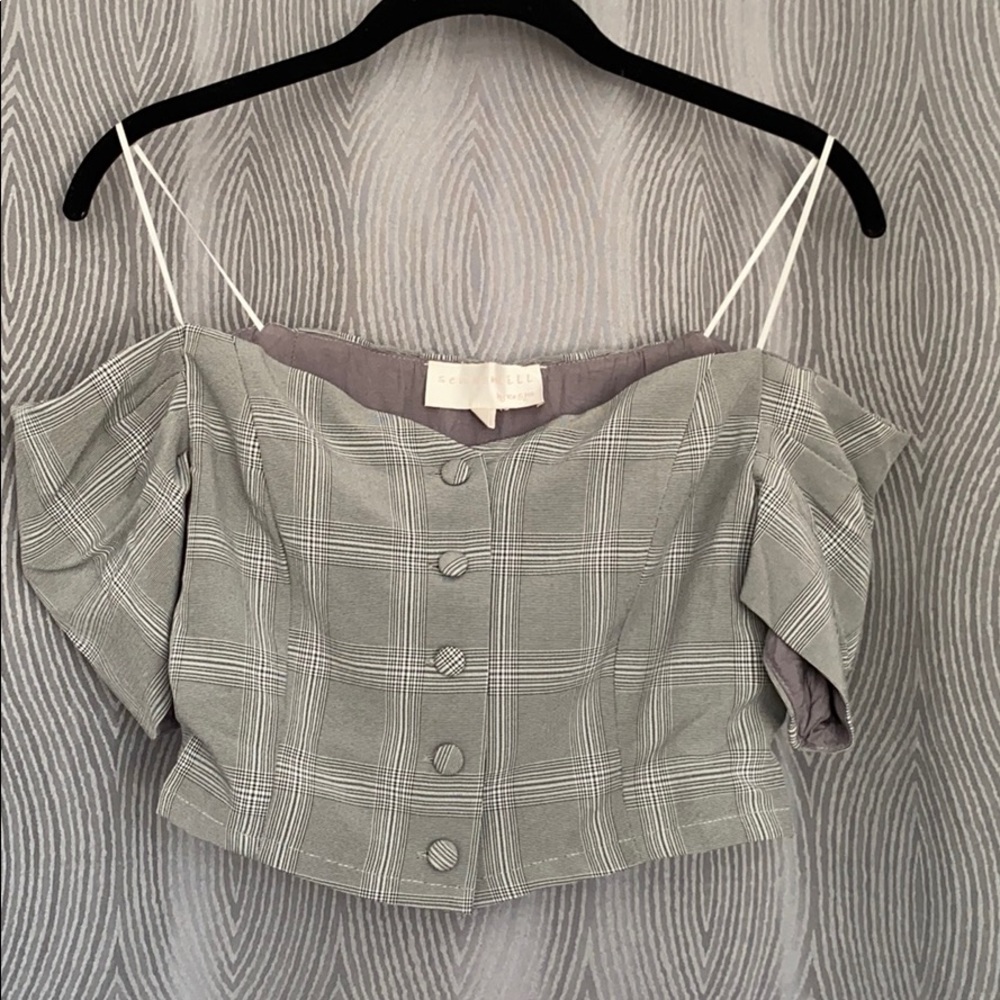 Off the Shoulder Grey Crop Top